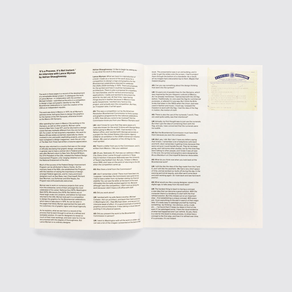 Lance Wyman: Process. A proposal for the 1976 USA Bicentennial identity